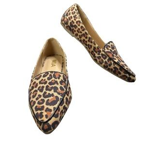 MIA Niles Leopard Print Pointed Toe Flat Womens Size 6